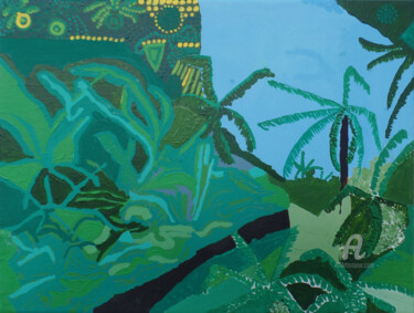 Painting titled "1-Jungle" by Juliette Jouanny, Original Artwork, Acrylic