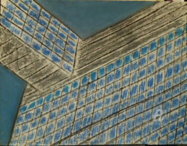 Рисунок под названием "Paris La Défense" - Juliette Jouanny, Подлинное произведение искусства, Древесный уголь