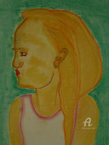 Dessin intitulée "Portrait de ma fille" par Juliette Jouanny, Œuvre d'art originale