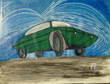 Dibujo titulada "Prototype automobil…" por Juliette Jouanny, Obra de arte original
