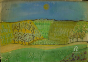 Drawing titled "Paysage méditerrané…" by Juliette Jouanny, Original Artwork