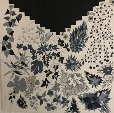 Pintura titulada "Adolescence en noir…" por Juliette Jouanny, Obra de arte original, Pigmentos Montado en Bastidor de camill…