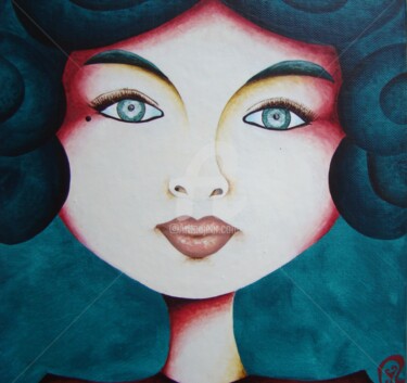 Painting titled "Ezza" by Juliette Magnier, Original Artwork, Acrylic