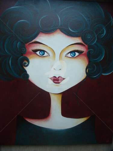 Peinture intitulée "Poupée Bleue" par Juliette Magnier, Œuvre d'art originale, Acrylique