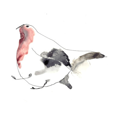 Malerei mit dem Titel "Petit Oiseau #03 —…" von Juliette De Lo, Original-Kunstwerk, Tinte