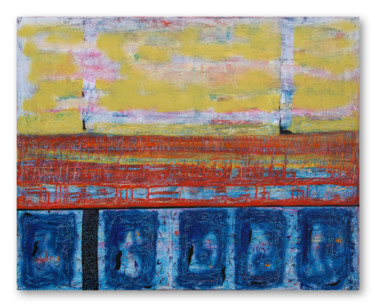Painting titled "Hanoi" by Juliette Gallas, Original Artwork, Acrylic Mounted on Wood Stretcher frame