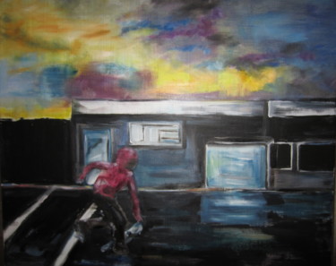Painting titled "Ride at night" by Juliette Rousseau, Original Artwork