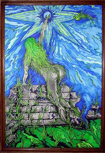 Painting titled "DAME NATURE" by J.Villar, Original Artwork