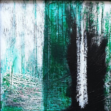 Painting titled "Dans les bois" by Julie Verhague, Original Artwork, Acrylic Mounted on Wood Stretcher frame