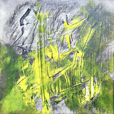 Painting titled "Frontières" by Julie Verhague, Original Artwork, Acrylic Mounted on Cardboard