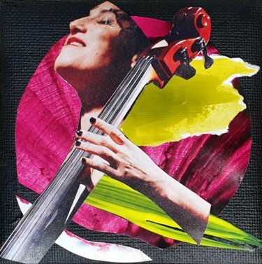 Collages intitulée "Violaine" par Julie Verhague, Œuvre d'art originale, Collages Monté sur Carton