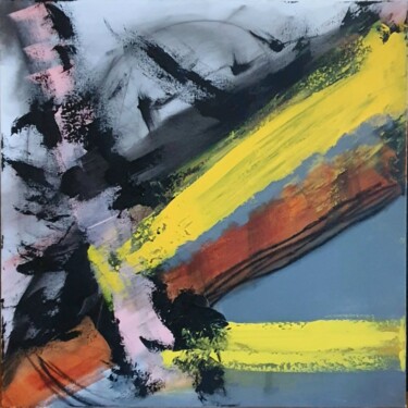 Painting titled "Puissance" by Julie Verhague, Original Artwork, Acrylic Mounted on Wood Stretcher frame