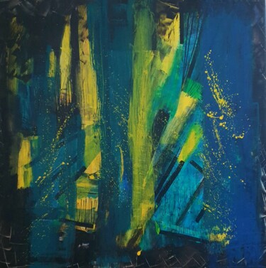 Картина под названием "Univers" - Julie Verhague, Подлинное произведение искусства, Акрил Установлен на Деревянная рама для…