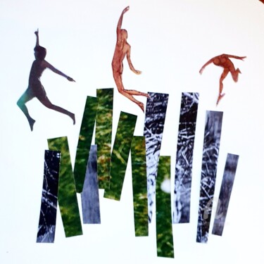 Collagen mit dem Titel "Danser le printemps" von Julie Verhague, Original-Kunstwerk, Collagen