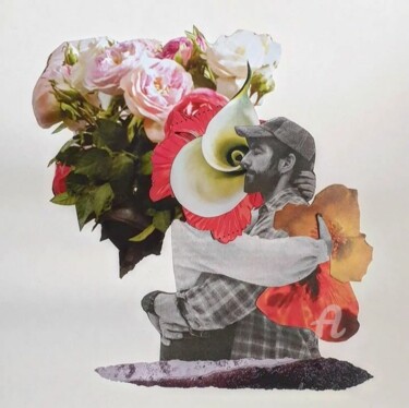 Collages titled "L'odeur de Rose" by Julie Verhague, Original Artwork, Collages