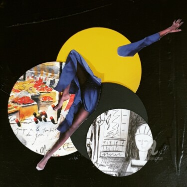 Collages titled "Impulsion" by Julie Verhague, Original Artwork, Collages Mounted on Cardboard