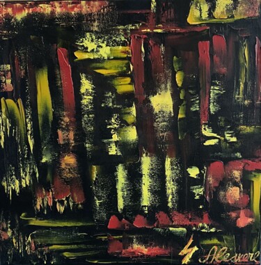 Malerei mit dem Titel "The Red and the Bla…" von Julija Aleskere, Original-Kunstwerk, Öl