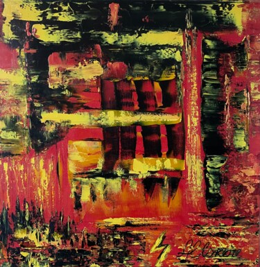Картина под названием "The RED" - Julija Aleskere, Подлинное произведение искусства, Масло