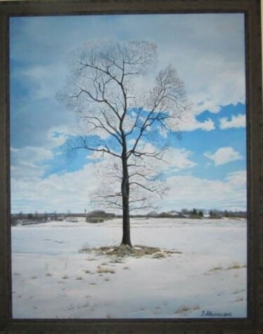Картина под названием "Дерево" - Julija Aleskere, Подлинное произведение искусства, Масло Установлен на artwork_cat.