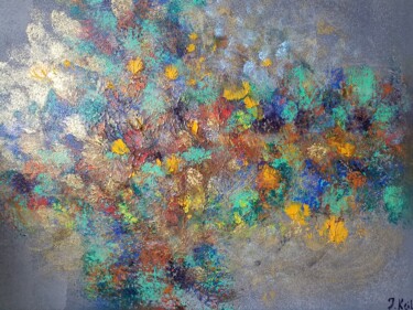 Malerei mit dem Titel "Blütenvirbel XXL (9…" von Julija Keil, Original-Kunstwerk, Acryl