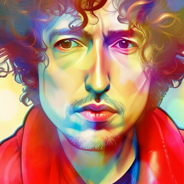 Digitale Kunst mit dem Titel "Just Dylan" von Julija Toth, Original-Kunstwerk, Digitale Malerei