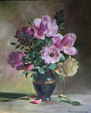 Pittura intitolato "Rose hip" da Iuliia Klimenkova, Opera d'arte originale, Olio