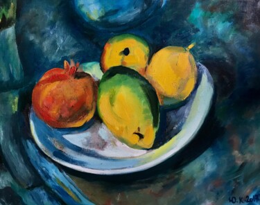 Peinture intitulée "Pomegranate" par Iuliia Klimenkova, Œuvre d'art originale, Huile