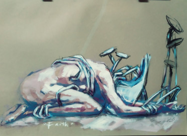 Pittura intitolato ""FAITH"" da Julio Batista, Opera d'arte originale, Acrilico
