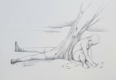 Drawing titled "Tiempos perdidos" by Julio Cesar Garcia Garnateo, Original Artwork, Pencil