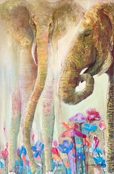 Pintura titulada "Fusión con la Natur…" por Julio Cesar Quintana Borroto, Obra de arte original, Oleo Montado en Bastidor de…