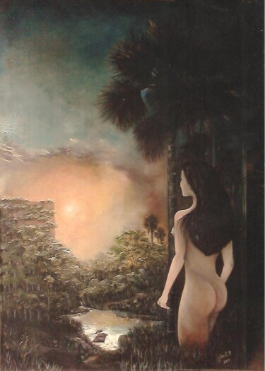 Schilderij getiteld "paisagem" door Julio Cesar, Origineel Kunstwerk