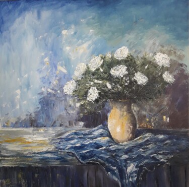 Pintura intitulada "Entardecer de rosas" por Julio Cesar, Obras de arte originais