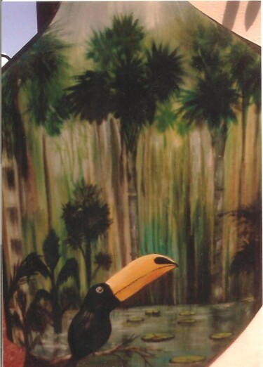 Pittura intitolato "Tucano na Amazônia" da Julio Cesar, Opera d'arte originale, Olio