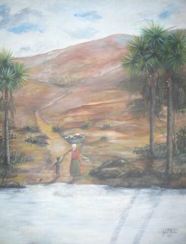 Pintura intitulada "A Lavadeira" por Julio Cesar, Obras de arte originais, Acrílico