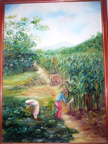 Pintura intitulada "Canavial" por Julio Cesar, Obras de arte originais, Acrílico