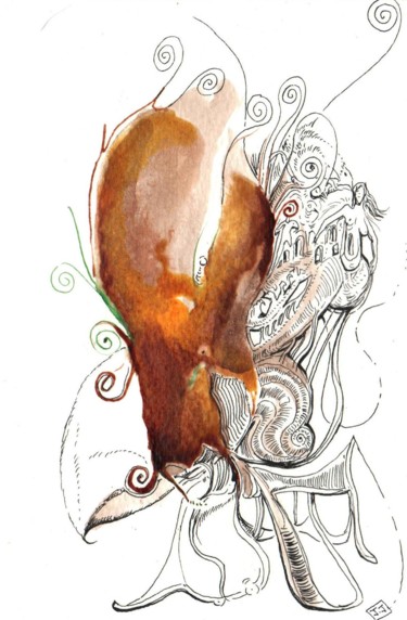 Desenho intitulada "volatilus-head.jpg" por Julien Jomard, Obras de arte originais, Outro