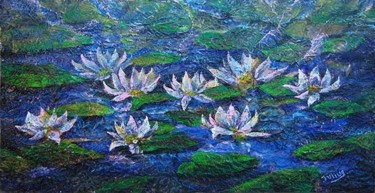 Картина под названием "лилии  lis" - Юлиус Подлас, Подлинное произведение искусства
