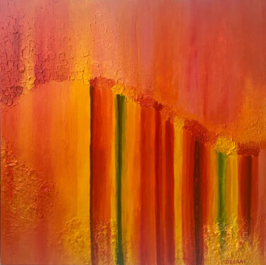 Painting titled ""Rainbow" - yellow…" by Juliya Delani, Original Artwork, Acrylic