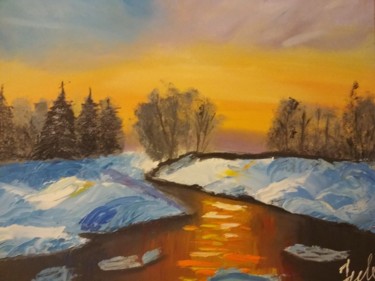 Картина под названием "Зимние напевы" - Юлия Маюрова, Подлинное произведение искусства, Масло