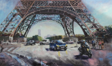 Pintura titulada "un dimanche à Paris" por Julkowski, Obra de arte original, Oleo