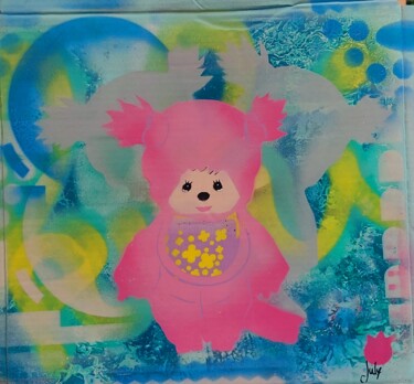Картина под названием "Kiki, Free hug" - July, Подлинное произведение искусства, Трафарет