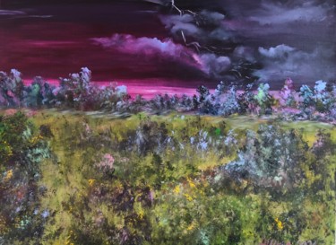 Картина под названием "Гроза в начале лета" - Анна Шкуратова, Подлинное произведение искусства, Масло