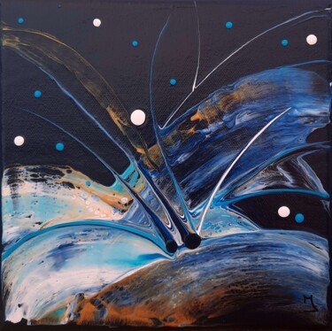 Malarstwo zatytułowany „Eclosion nocturne -…” autorstwa Julyexia, Oryginalna praca, Akryl Zamontowany na Drewniana rama noszy