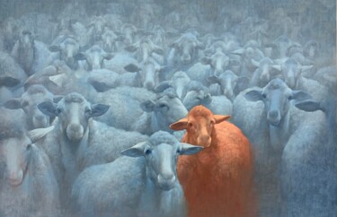 绘画 标题为“未羊” 由俊明 李, 原创艺术品, 油