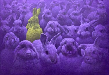 绘画 标题为“卯兔” 由俊明 李, 原创艺术品, 颜料