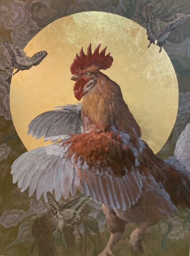 绘画 标题为“溯古-酉鸡” 由俊明 李, 原创艺术品, 颜料