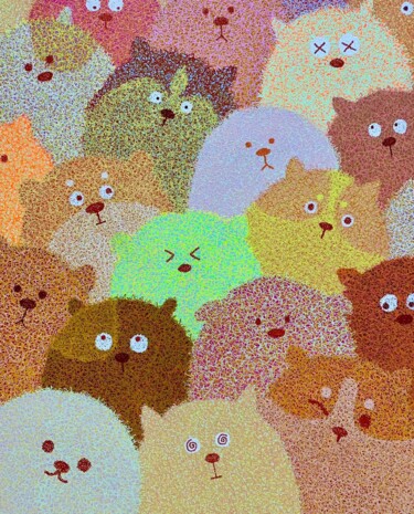 绘画 标题为“萌宠生肖-小狗狗” 由俊明 李, 原创艺术品, 颜料
