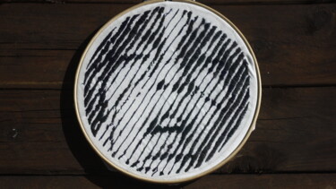 Textile Art titled "UntitledOne" by Juno, Original Artwork, Embroidery Mounted on Other rigid panel