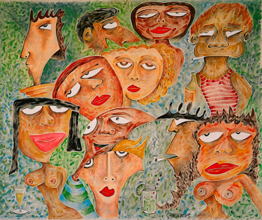 Digital Arts titled "Conversa de Buriti" by Junyor Palhares, Original Artwork, Digital Painting