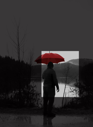 Fotografie mit dem Titel "under a red umbrella" von Jure Kralj, Original-Kunstwerk, Digitale Fotografie